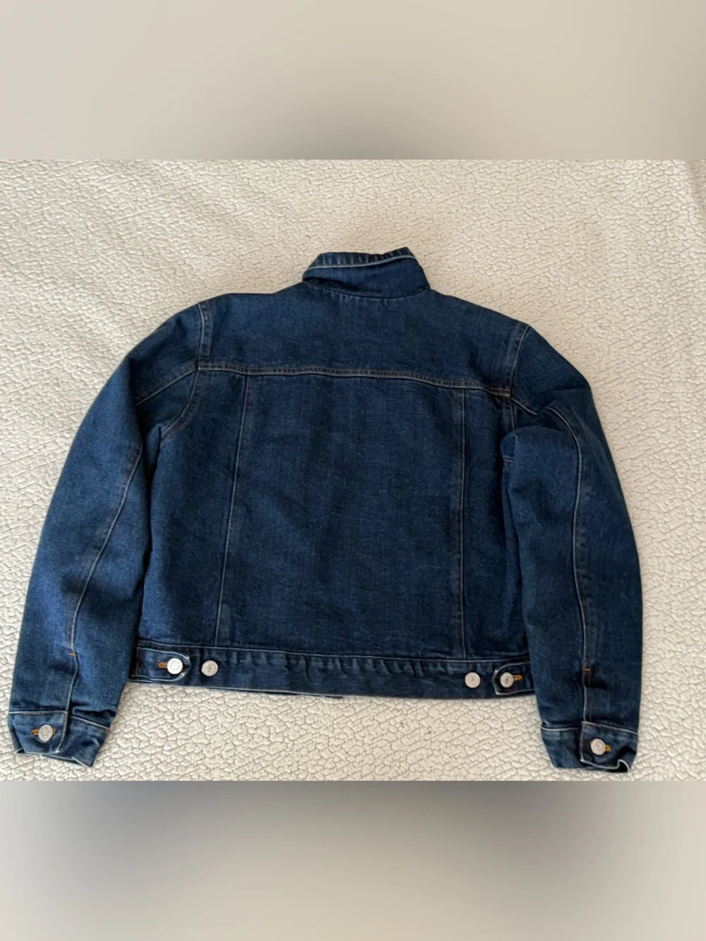 VTG Lauren Jeans Co Trucker Jacket Womens Petite M Blue Denim Quilted Lining 90s
